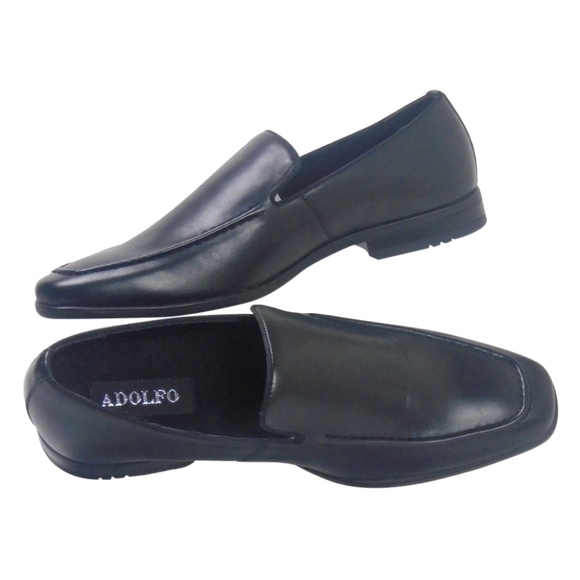 Adolfo Loafers Leather Black 10.5 NIB Men's - Picture 3 of 6